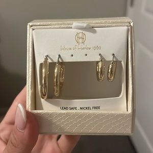 House of Harlow gold hoop earrings
